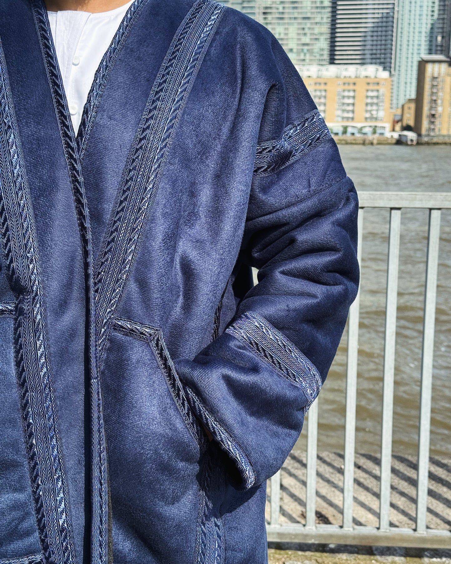 Royal Blue unzipped Fur coat