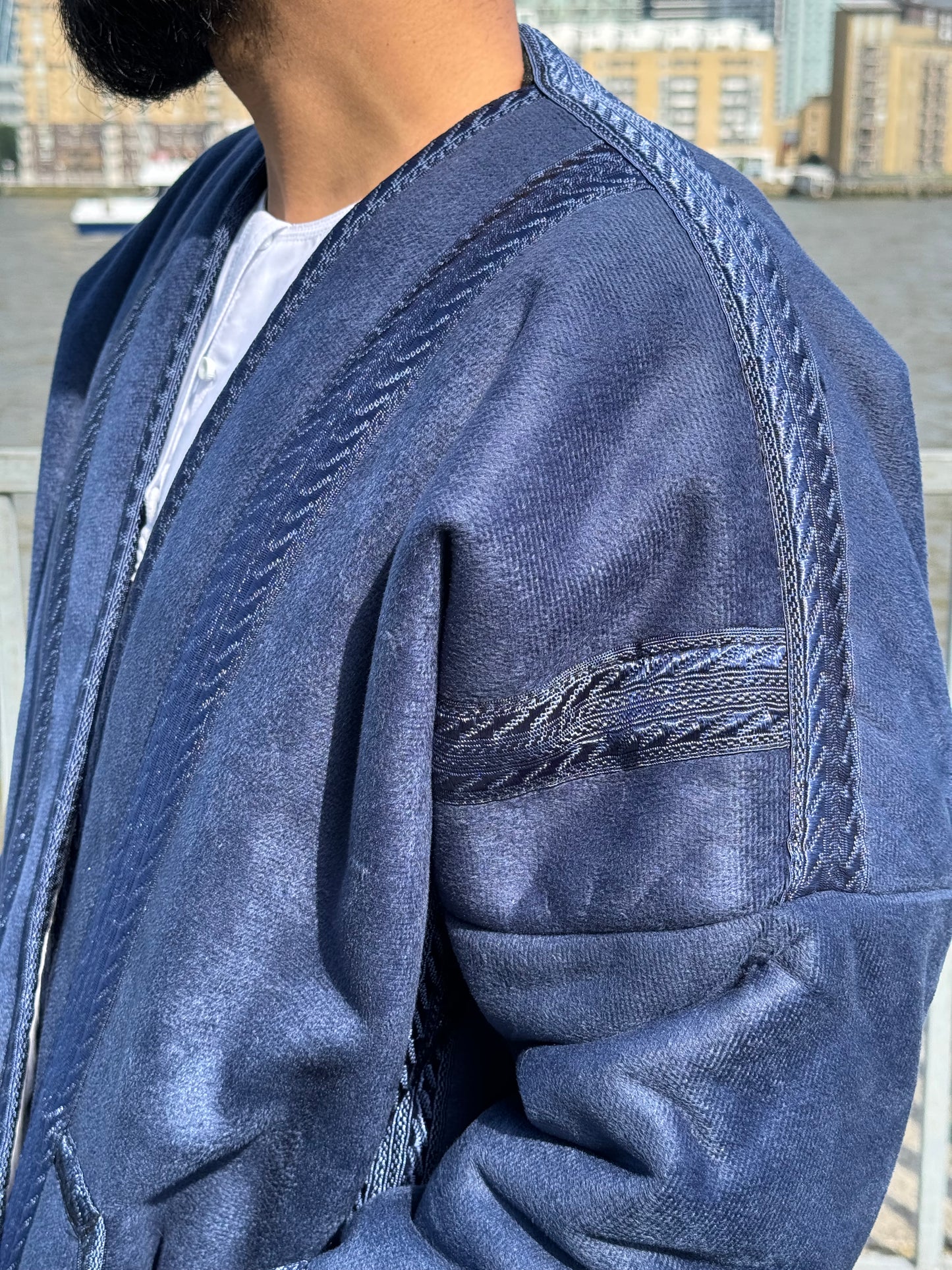 Royal Blue unzipped Fur coat