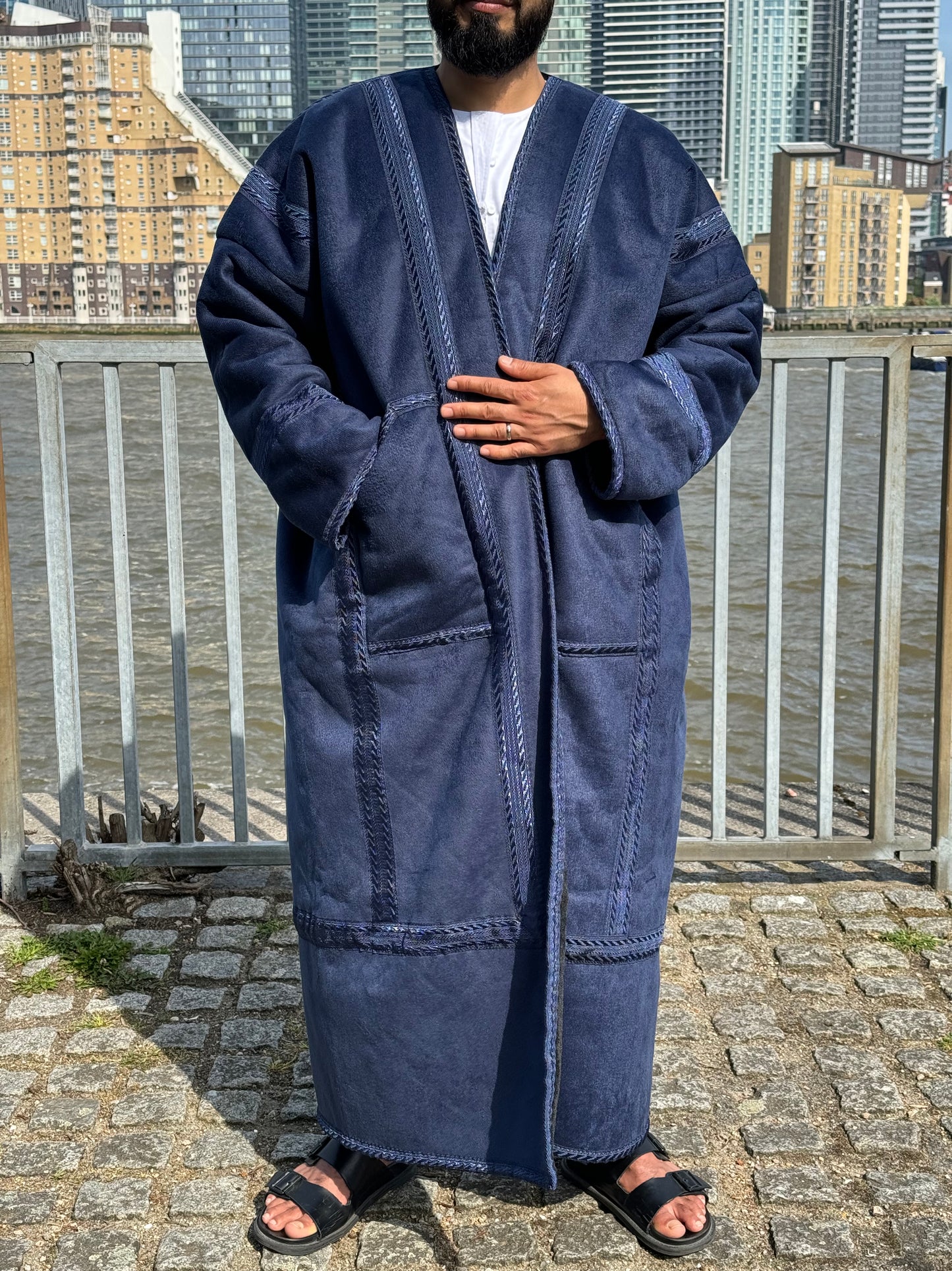 Royal Blue unzipped Fur coat